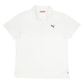 PUMA Mens White Short Sleeve Polo Shirt L Cotton Basic Casual Golf