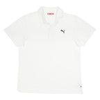 PUMA Mens White Short Sleeve Polo Shirt L Cotton Basic Casual Golf