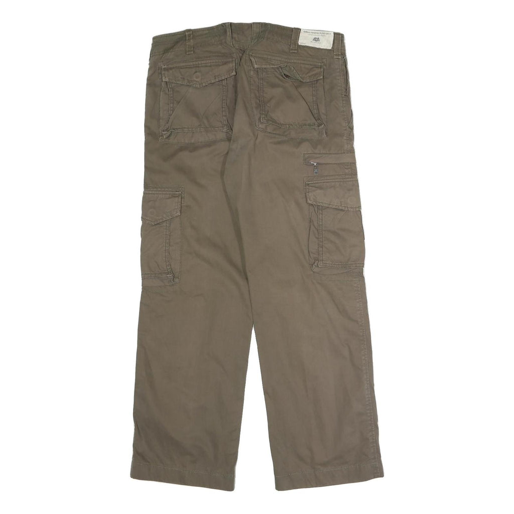 X & MORE Mens Cotton Blend Beige Relaxed Cargo Trousers W34 L30 Utility Pockets