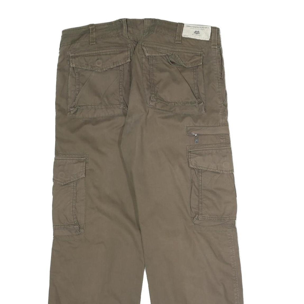 X & MORE Mens Cotton Blend Beige Relaxed Cargo Trousers W34 L30 Utility Pockets