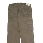 X & MORE Mens Cotton Blend Beige Relaxed Cargo Trousers W34 L30 Utility Pockets