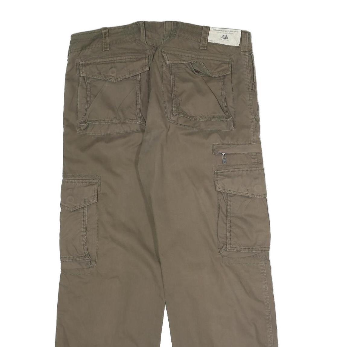 X & MORE Mens Cotton Blend Beige Relaxed Cargo Trousers W34 L30 Utility Pockets