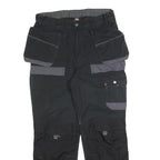 DICKIES Mens Cotton Blend Black & Grey Relaxed Cargo Trousers W34 L30 Workwear