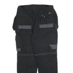 DICKIES Mens Cotton Blend Black & Grey Relaxed Cargo Trousers W34 L30 Workwear