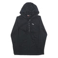 PUMA Womens Black Hooded Pullover Hoodie UK 14 Button Front Logo