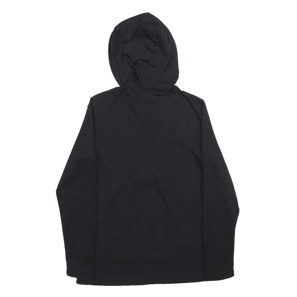 PUMA Womens Black Hooded Pullover Hoodie UK 14 Button Front Logo