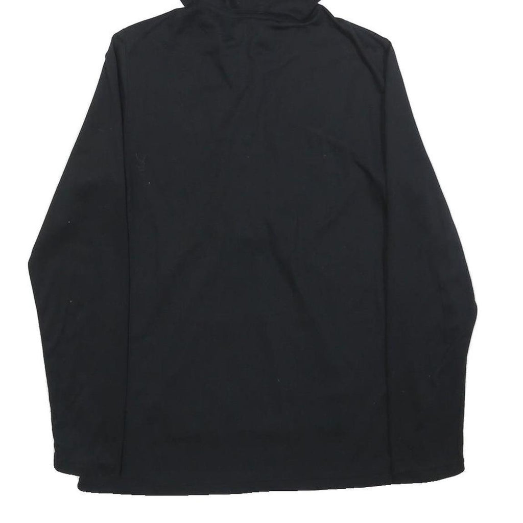 PUMA Womens Black Hooded Pullover Hoodie UK 14 Button Front Logo