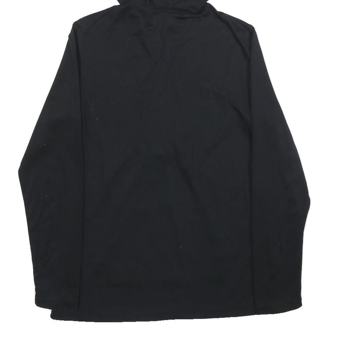 PUMA Womens Black Hooded Pullover Hoodie UK 14 Button Front Logo