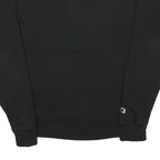 CHAMPION Mens Black Cotton Blend Crew Neck Sweatshirt S Logo Embroidered