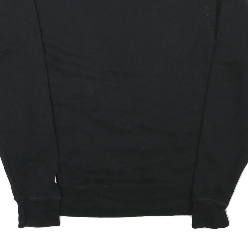 CHAMPION Mens Black Cotton Blend Crew Neck Sweatshirt S Logo Embroidered