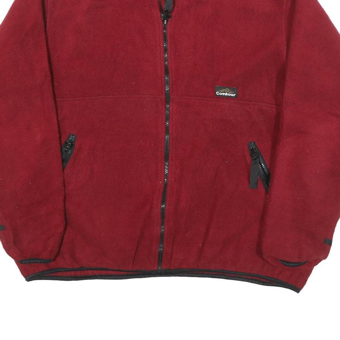 CONTOUR Mens Red Jacket XL Polyester Blend Zip Fleece Casual Wear Outerwear