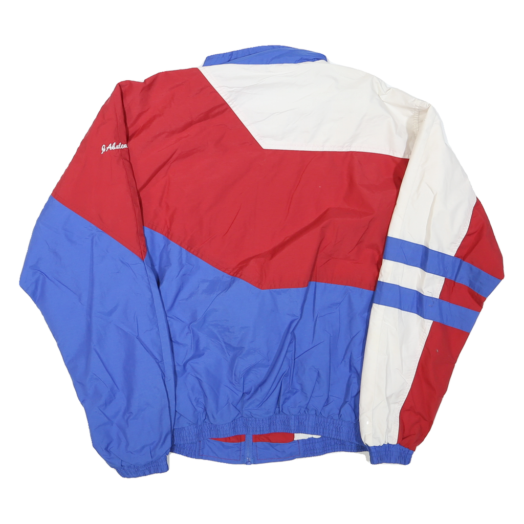 HOLLOWAY Mens Red White & Blue Zip Jacket M Polyester Blend Colourblock