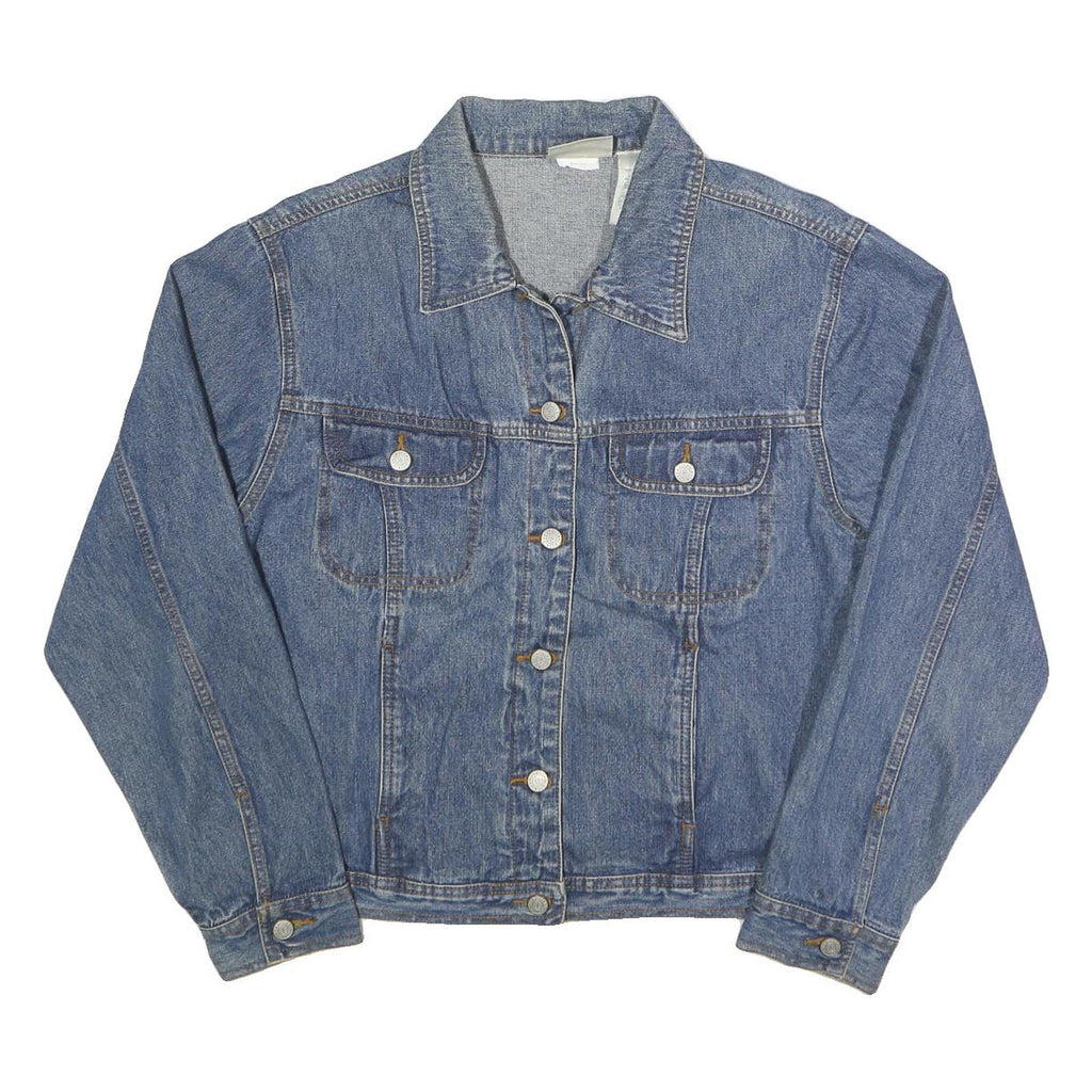 BILL BLASS Womens Blue Classic Denim Jacket XL Cotton Button Plain Stylish