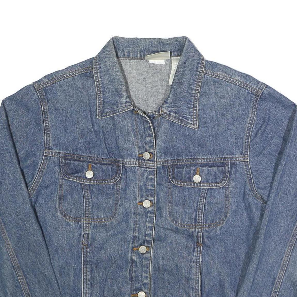 BILL BLASS Womens Blue Classic Denim Jacket XL Cotton Button Plain Stylish