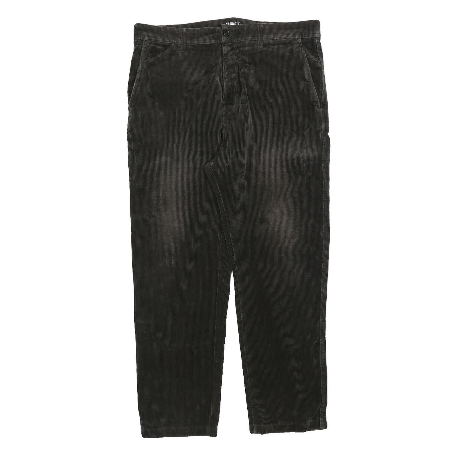 CARHARTT Mens Cotton Blend Black Regular Fit Straight Leg Trousers W34 L28