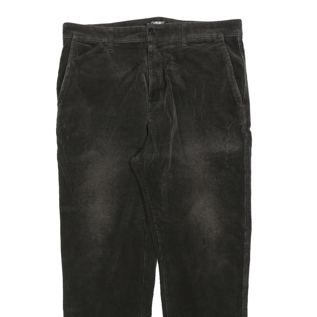 CARHARTT Mens Cotton Blend Black Regular Fit Straight Leg Trousers W34 L28
