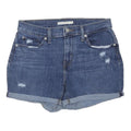 LEVI'S Womens Denim Blue Casual Shorts M W31 Distressed Roll Up Hem