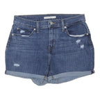 LEVI'S Womens Denim Blue Casual Shorts M W31 Distressed Roll Up Hem
