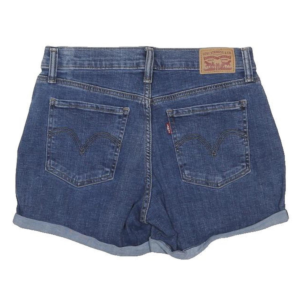 LEVI'S Womens Denim Blue Casual Shorts M W31 Distressed Roll Up Hem
