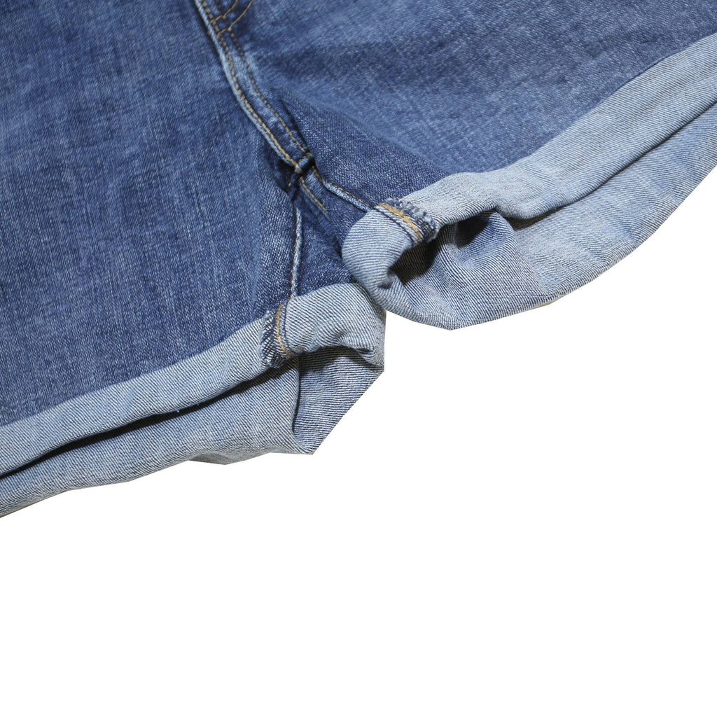 LEVI'S Womens Denim Blue Casual Shorts M W31 Distressed Roll Up Hem