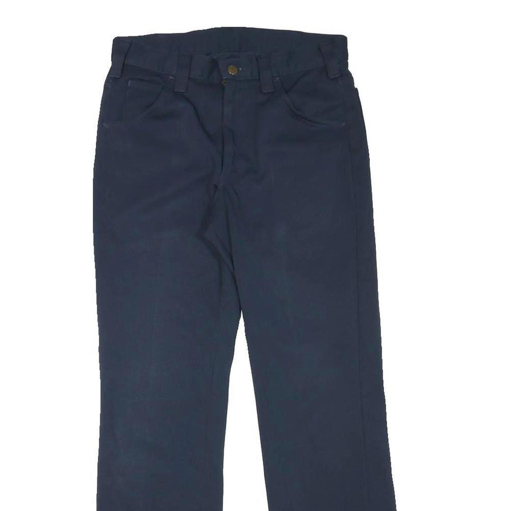 LEE Womens Polyester Blend Navy Regular Fit Flared Trousers W28 L29 Comfortable