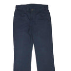LEE Womens Polyester Blend Navy Regular Fit Flared Trousers W28 L29 Comfortable