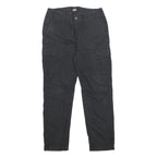 DICKIES Mens Cotton Black Regular Cargo Trousers W34 L30 Workwear Utility Zip