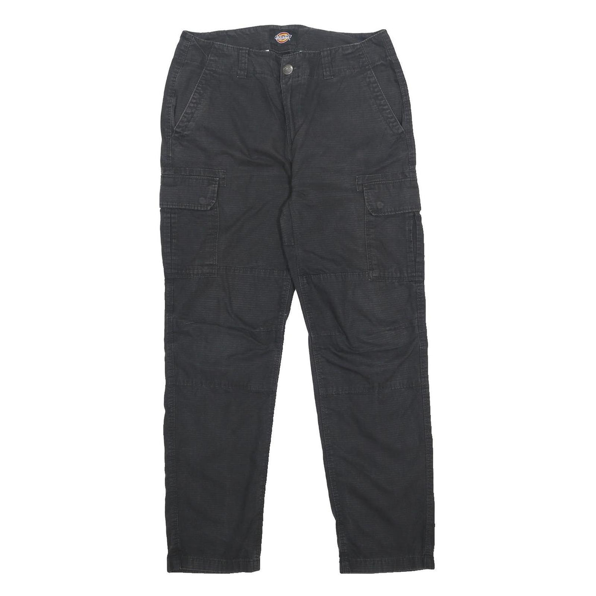 DICKIES Mens Cotton Black Regular Cargo Trousers W34 L30 Workwear Utility Zip