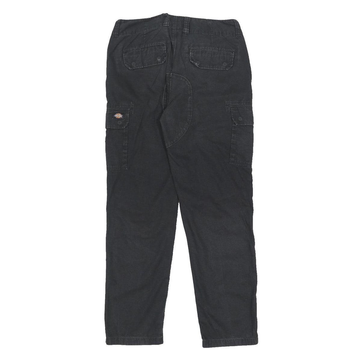 DICKIES Mens Cotton Black Regular Cargo Trousers W34 L30 Workwear Utility Zip