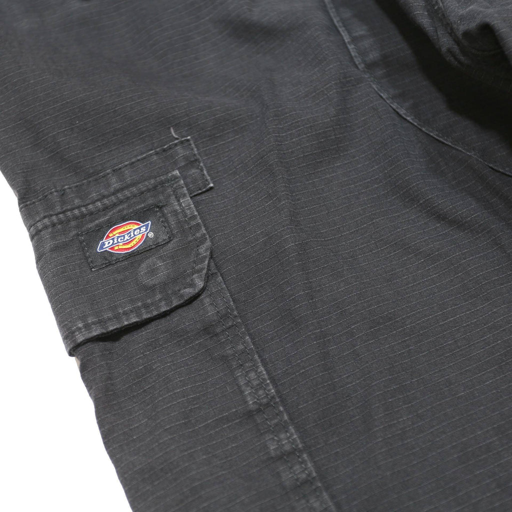 DICKIES Mens Cotton Black Regular Cargo Trousers W34 L30 Workwear Utility Zip