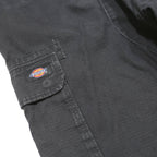 DICKIES Mens Cotton Black Regular Cargo Trousers W34 L30 Workwear Utility Zip