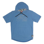 NIKE Mens Blue Cotton Blend Hoodie M Short Sleeve Pullover Nike Air Print
