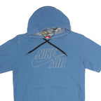 NIKE Mens Blue Cotton Blend Hoodie M Short Sleeve Pullover Nike Air Print