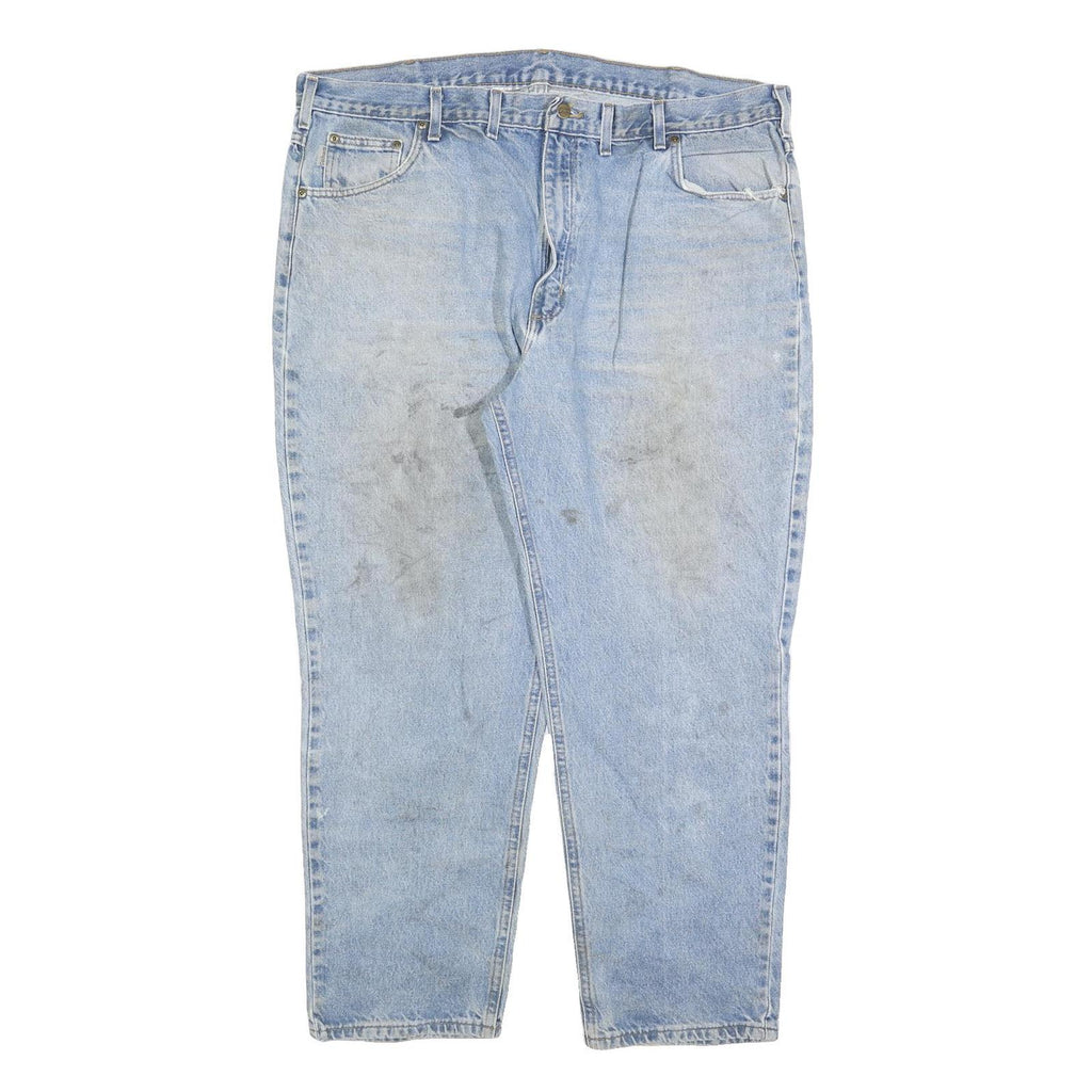 CARHARTT Mens Relaxed Blue Denim Jeans W44 L30 Workwear Zip Closure