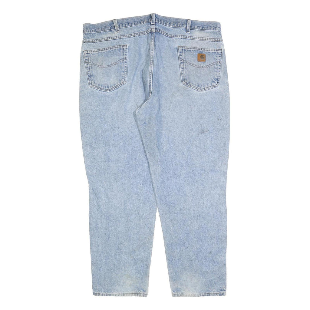 CARHARTT Mens Relaxed Blue Denim Jeans W44 L30 Workwear Zip Closure