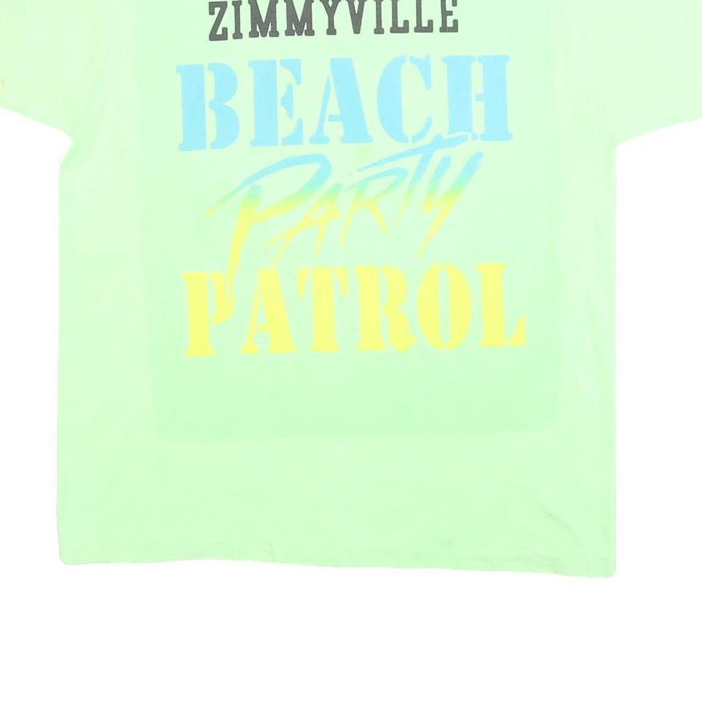 SCREEN STARS BEST Mens Green Zimmyville Beach Party Patrol Graphic T-Shirt XL