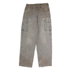 DICKIES Mens Grey Regular Fit Straight Denim Jeans W36 L33 Work Wear Zip Cargo