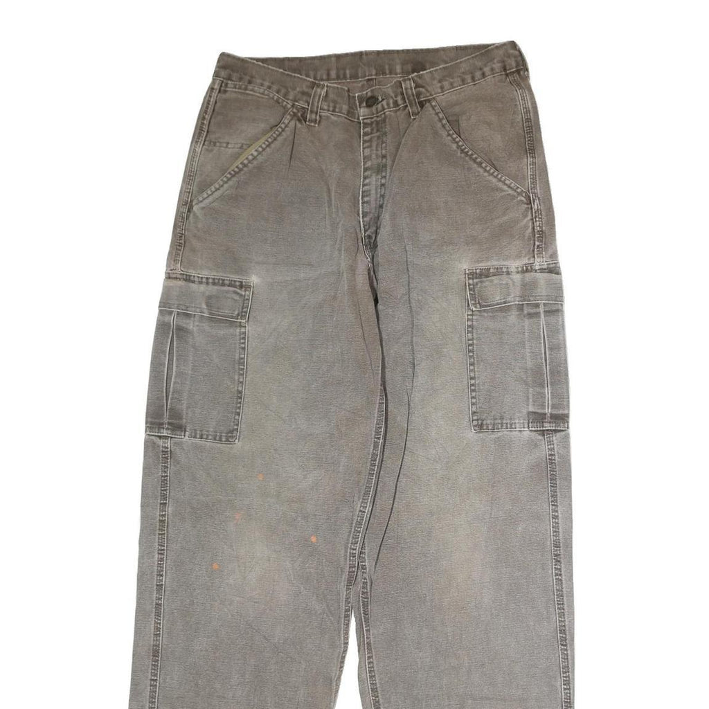 DICKIES Mens Grey Regular Fit Straight Denim Jeans W36 L33 Work Wear Zip Cargo