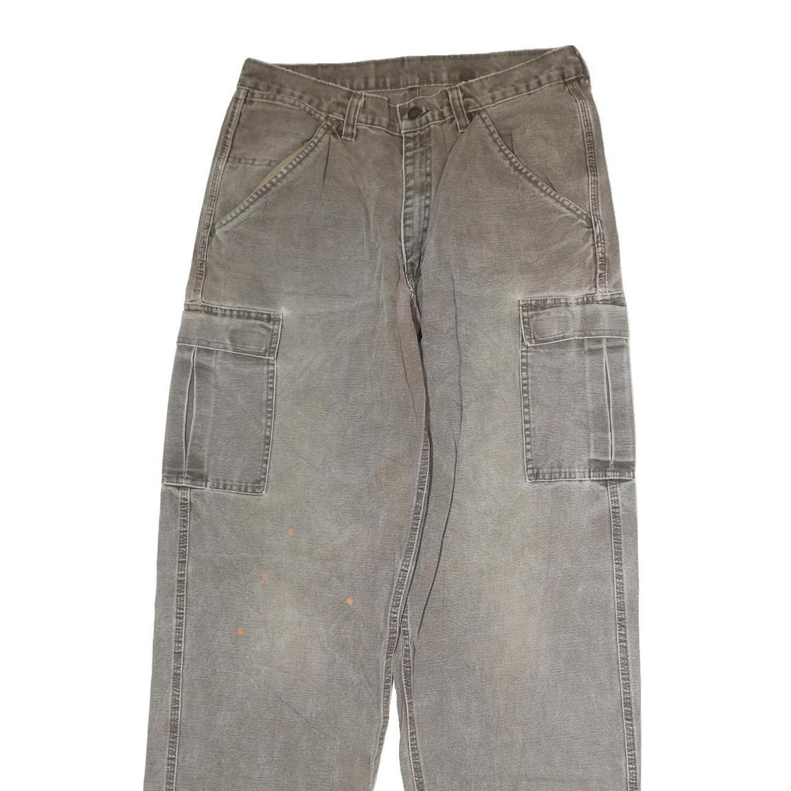 DICKIES Mens Grey Regular Fit Straight Denim Jeans W36 L33 Work Wear Zip Cargo