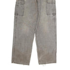 DICKIES Mens Grey Regular Fit Straight Denim Jeans W36 L33 Work Wear Zip Cargo