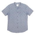 LEVI'S Mens Blue Plain Casual Button Short Sleeve Shirt L Relaxed Fit Cotton