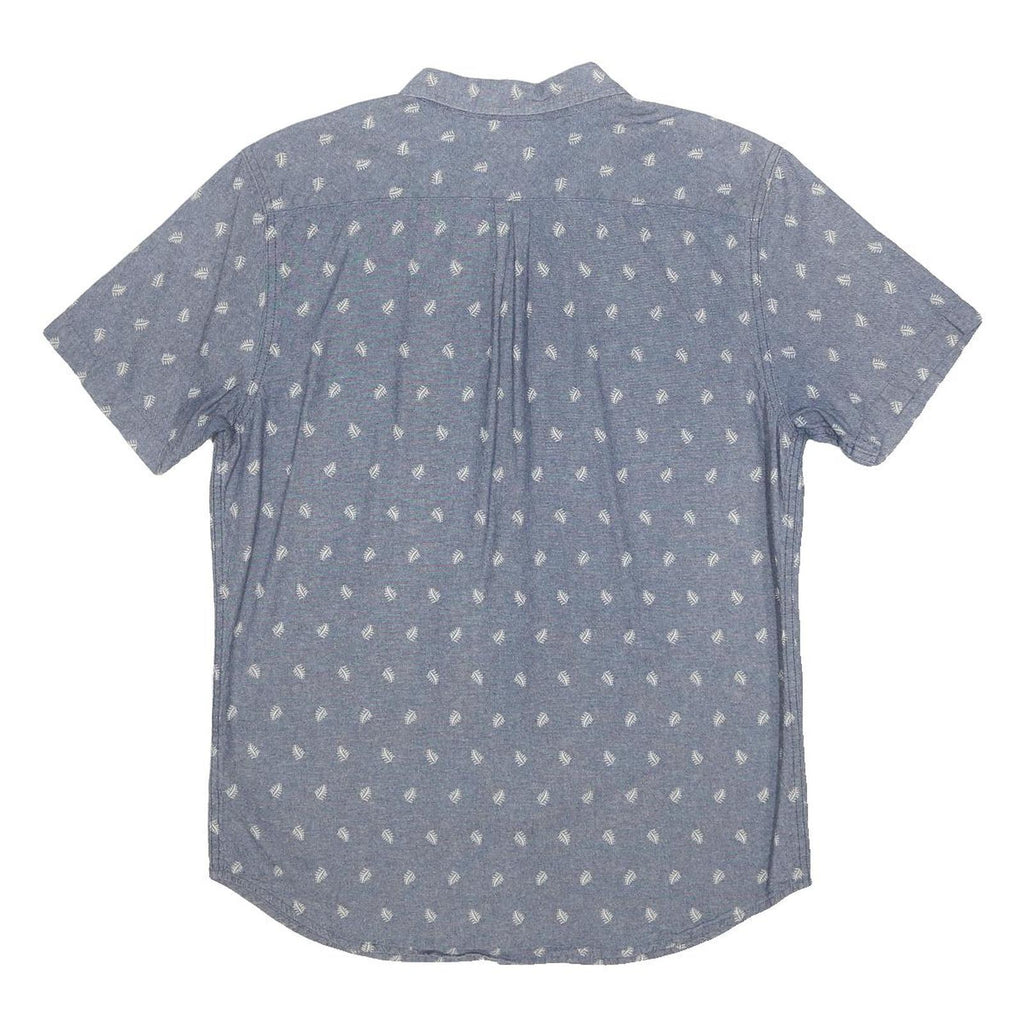 LEVI'S Mens Blue Plain Casual Button Short Sleeve Shirt L Relaxed Fit Cotton