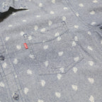 LEVI'S Mens Blue Plain Casual Button Short Sleeve Shirt L Relaxed Fit Cotton