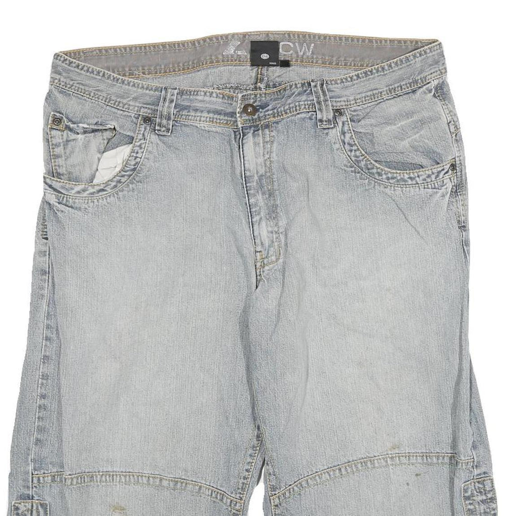 ALCW Mens Denim Blue Casual Shorts 3XL W37 Cotton Blend Relaxed Fit