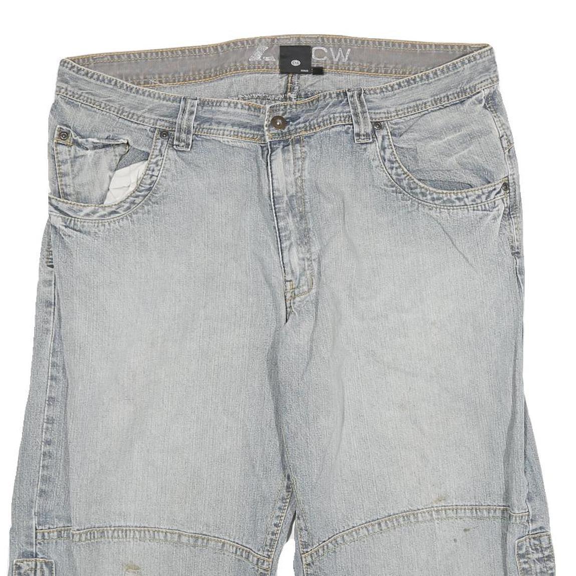 ALCW Mens Denim Blue Casual Shorts 3XL W37 Cotton Blend Relaxed Fit