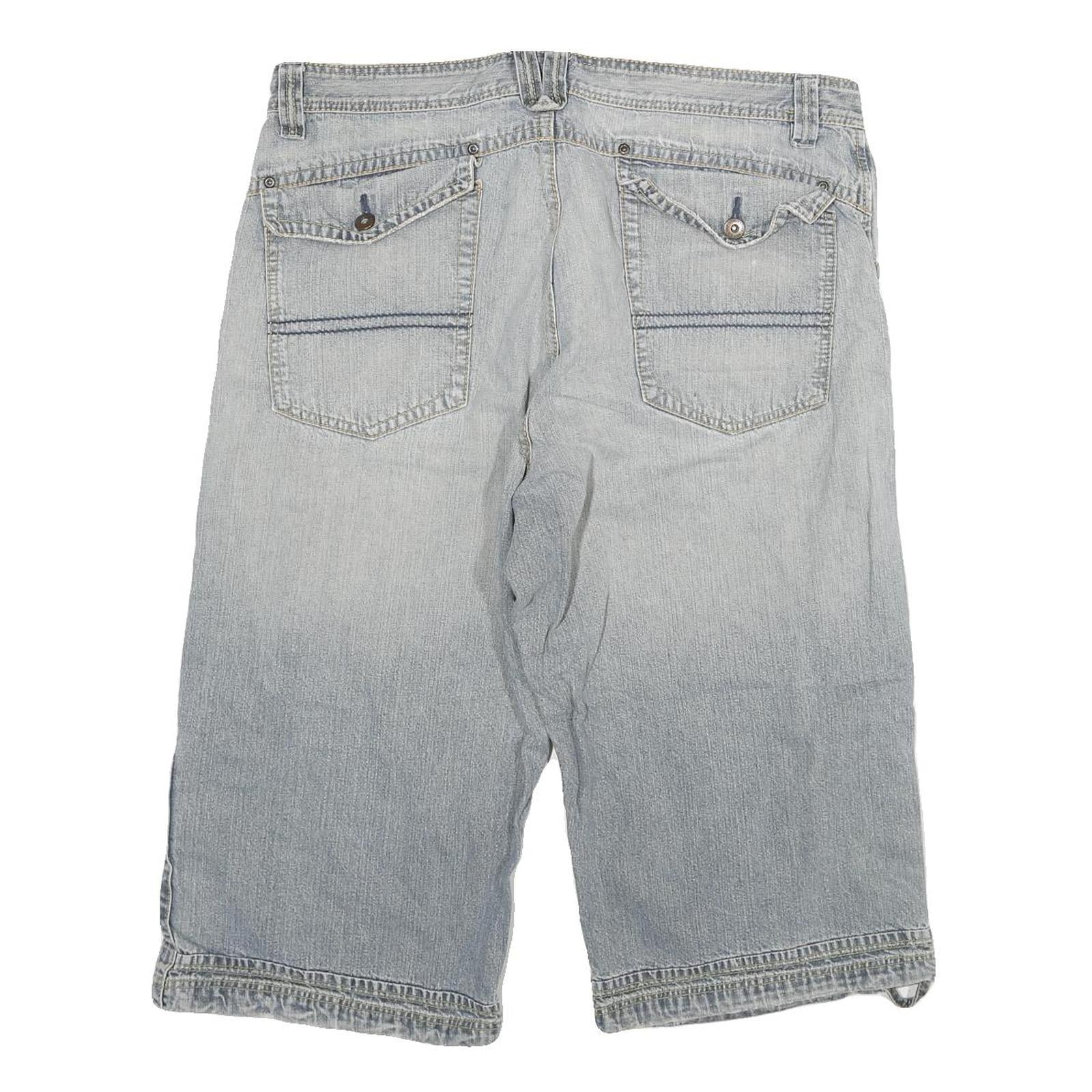 ALCW Mens Denim Blue Casual Shorts 3XL W37 Cotton Blend Relaxed Fit