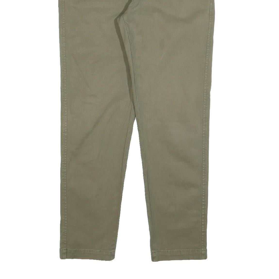 LEVI'S Mens Cotton Blend Khaki Slim Straight Trousers W34 L29 Casual Zip Closure