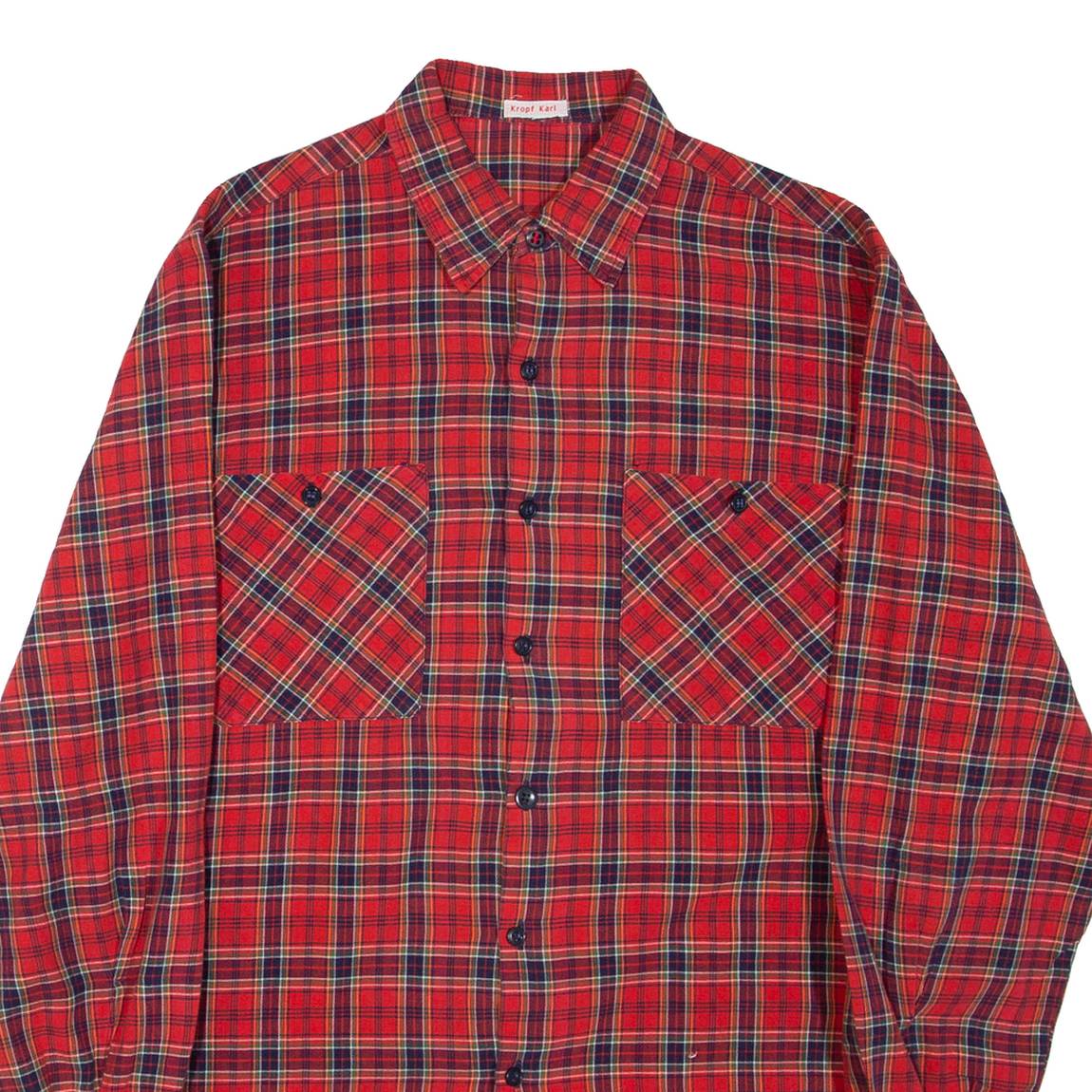 KROPF KARL Mens Shirt Red Check Long Sleeve M