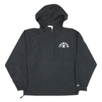 CHAMPION Mens Black Hooded Zip Jacket M Polyester Blend Plain Casual Sportswear