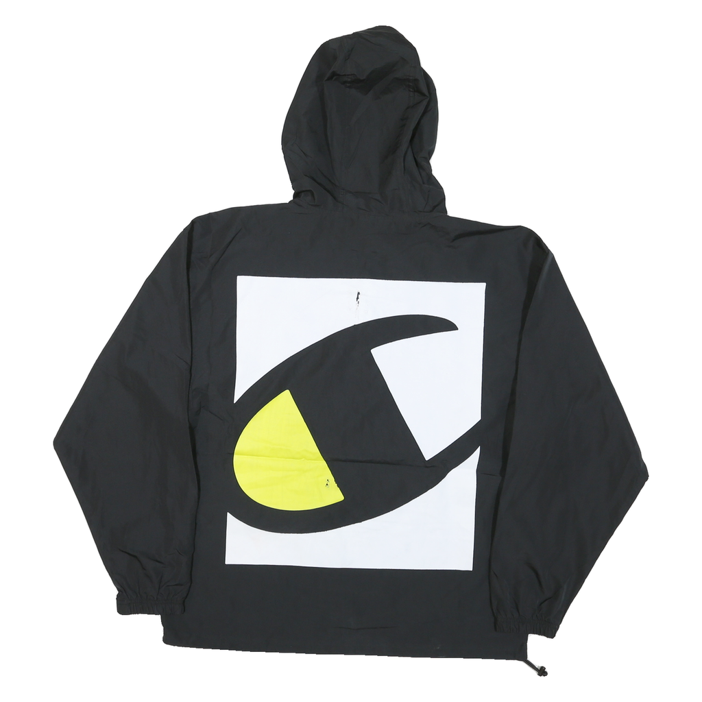 CHAMPION Mens Black Hooded Zip Jacket M Polyester Blend Plain Casual Sportswear